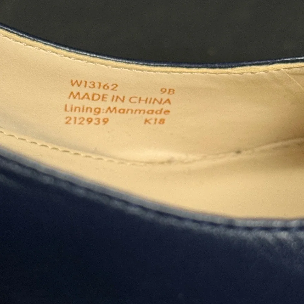 Cole Haan Adair Navy Blue Leather Bow Wedge Pumps Shoes Grand.OS W13162 Women 9B
